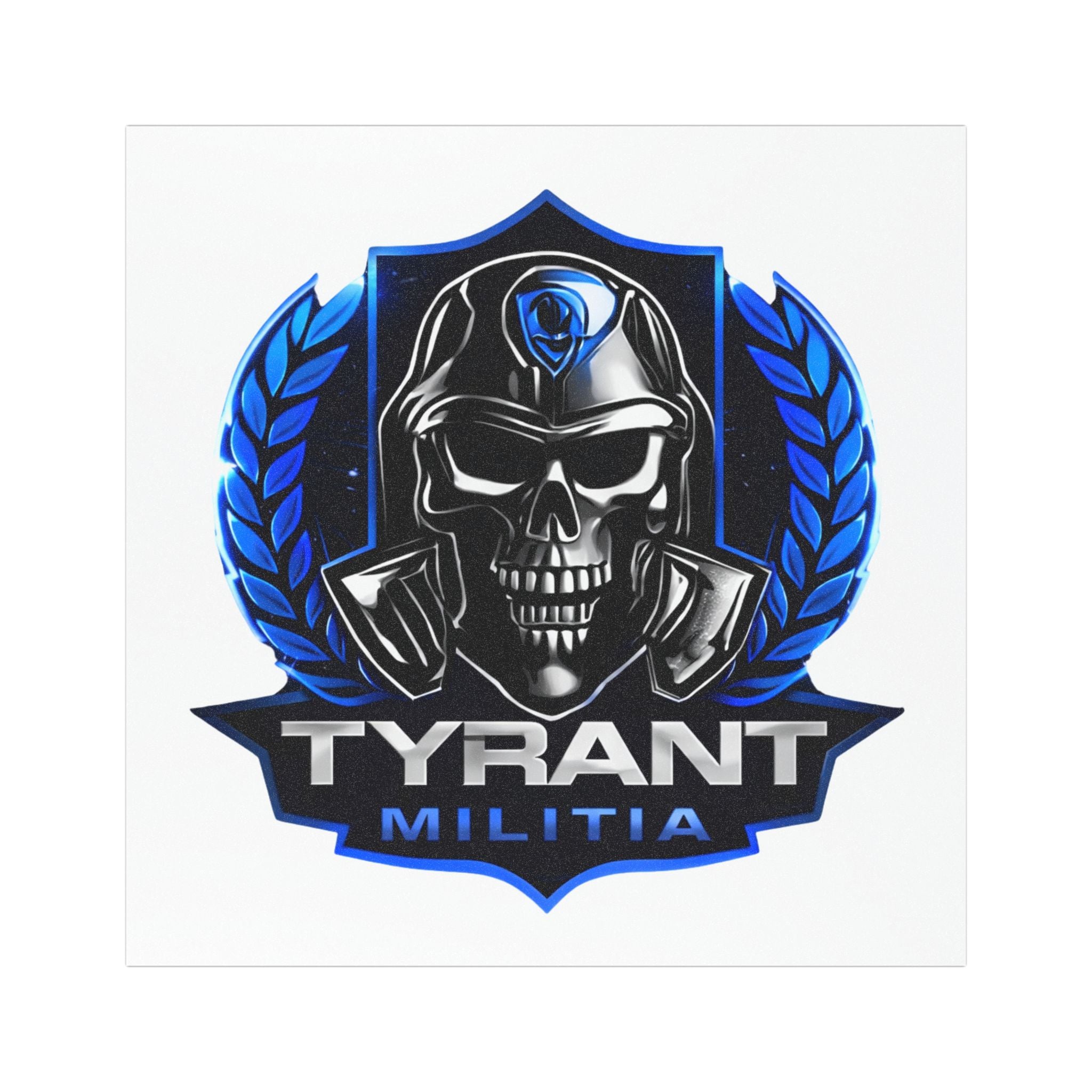 Tyrant Militia Skull Car Magnet — Blue Tactical Emblem